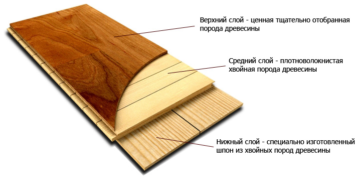 Схема структуры паркетной доски